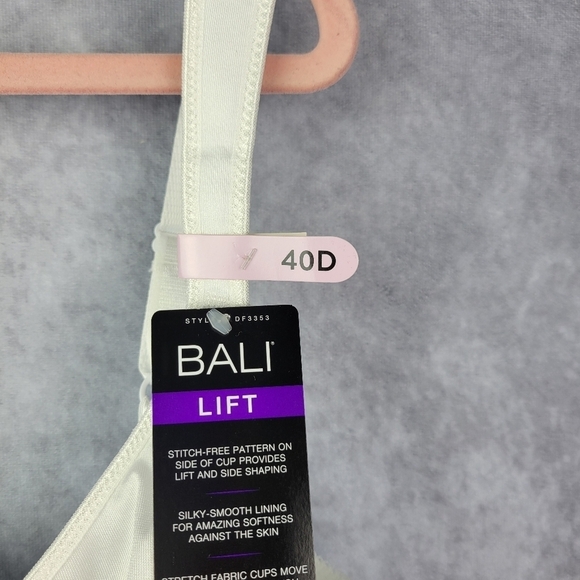 Bali® Live It Up® Full-Figure Seamless Underwire Bra Size 40D In white - Picture 7 of 13